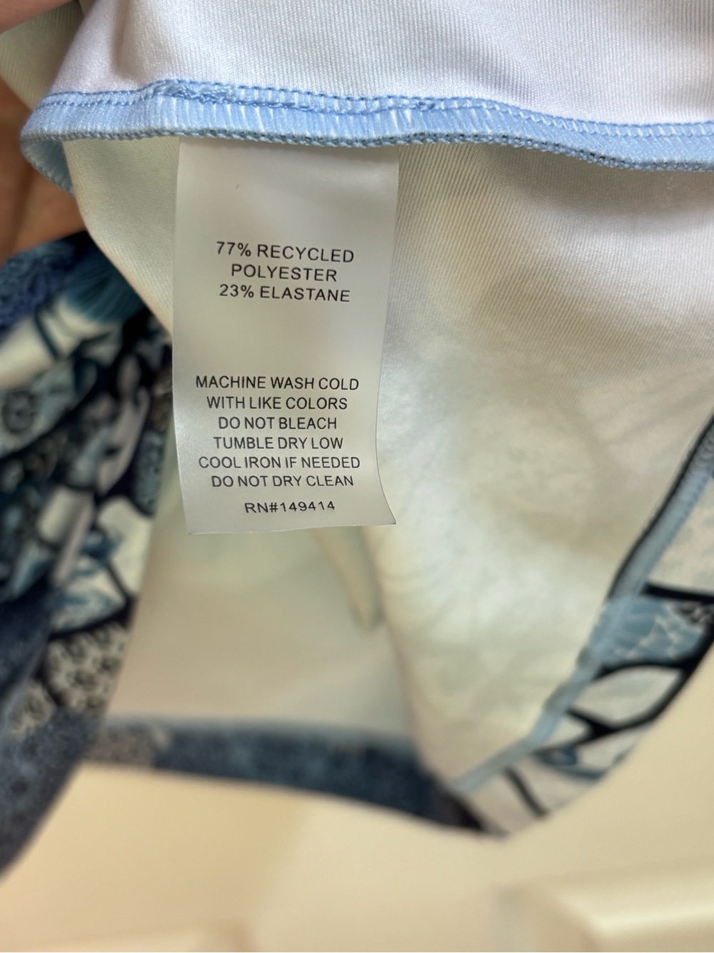 Johnny Was BEE ACTIVE POLO TANK Sleeveless Blue Floral Print, Size XL, EUC - Picture 5 of 7
